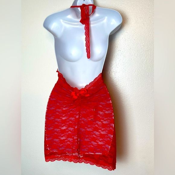Chic Lover Red Lace Baby Doll with G String Size 3XL - Picture 2 of 7